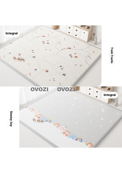 Ovozı 160×180×1.5CM Çift Taraflı Katlanabilir Bebek Emekleme Matı Oyun Paspasları ve Halıları (Yurt Dışından)