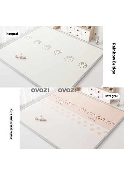 Ovozı 160×180×1.5CM Çift Taraflı Katlanabilir Bebek Emekleme Matı Oyun Paspasları ve Halıları (Yurt Dışından)
