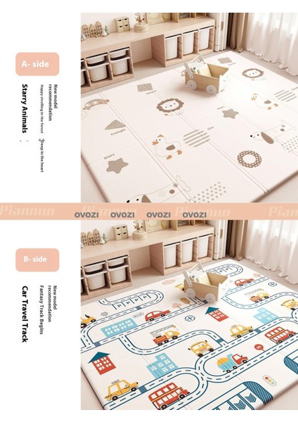 Ovozı 160×180×1.5CM Çift Taraflı Katlanabilir Bebek Emekleme Matı Oyun Paspasları ve Halıları (Yurt Dışından)