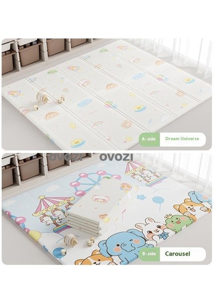 Ovozı 160×180×2CM Çift Taraflı Katlanabilir Bebek Emekleme Matı Oyun Paspasları ve Halıları (Yurt Dışından)