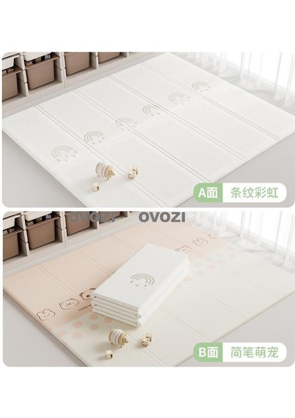Ovozı 160×180×1.5CM Çift Taraflı Katlanabilir Bebek Emekleme Matı Oyun Paspasları ve Halıları (Yurt Dışından)