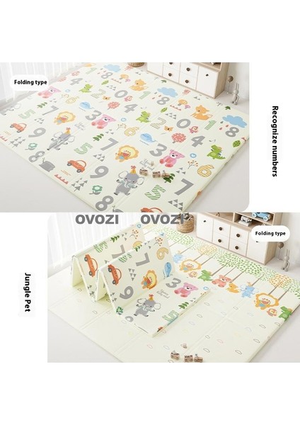 Ovozı 160×180×1CM Çift Taraflı Katlanabilir Bebek Emekleme Matı Oyun Paspasları ve Halıları (Yurt Dışından)