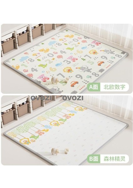 Ovozı 160×180×1.5CM Çift Taraflı Katlanabilir Bebek Emekleme Matı Oyun Paspasları ve Halıları (Yurt Dışından)