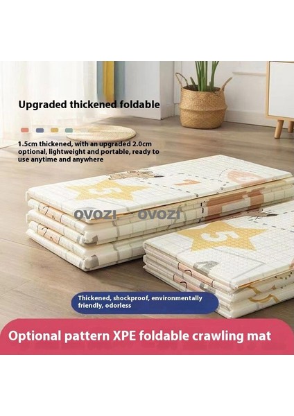 Ovozı 160×180×1CM Çift Taraflı Katlanabilir Bebek Emekleme Matı Oyun Paspasları ve Halıları (Yurt Dışından)