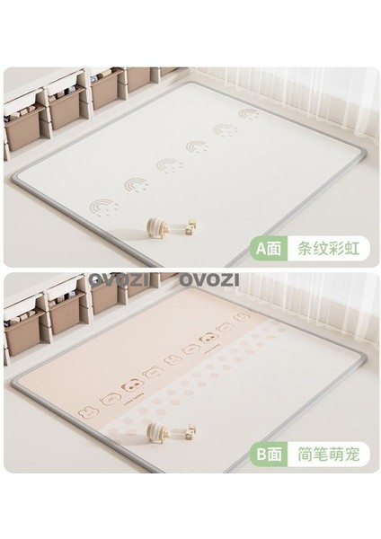Ovozı 160×180×1.5CM Çift Taraflı Katlanabilir Bebek Emekleme Matı Oyun Paspasları ve Halıları (Yurt Dışından)