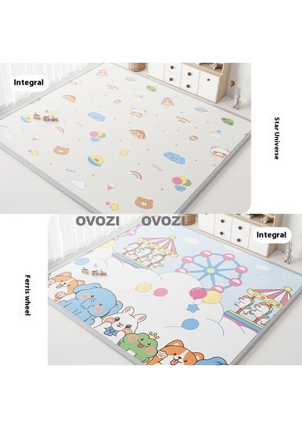Ovozı 160×180×1.5CM Çift Taraflı Katlanabilir Bebek Emekleme Matı Oyun Paspasları ve Halıları (Yurt Dışından)