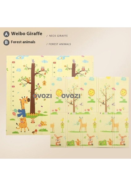 Ovozı 160×180×1CM Çift Taraflı Katlanabilir Bebek Emekleme Matı Oyun Paspasları ve Halıları (Yurt Dışından)