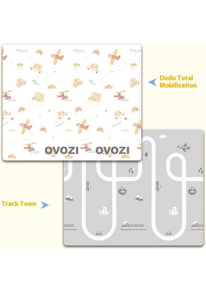 Ovozı 160×180×1CM Çift Taraflı Katlanabilir Bebek Emekleme Matı Oyun Paspasları ve Halıları (Yurt Dışından)