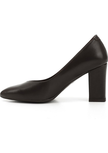 Gön Hakiki Deri Sivri Burun Yüksek Kalın Topuklu Kadın Ayakkabı 24171 fırsatları