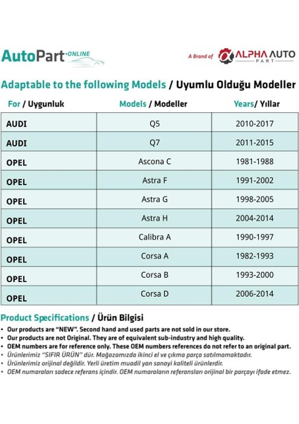 Chevrolet, Audi, Opel, Mercedes Için Davlumbaz Klipsi fırsatları