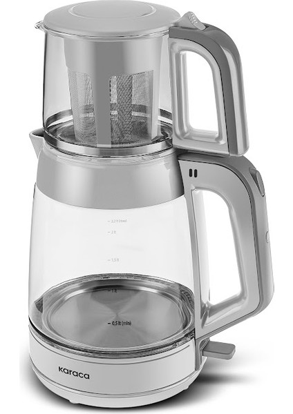 Glass Tea Xl 2 In 1 Cam Çay Makinesi Cool Gray