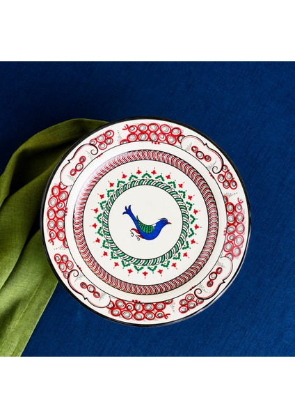 x Ömür Akkor Iznik Kuş Servis Tabağı 26 cm