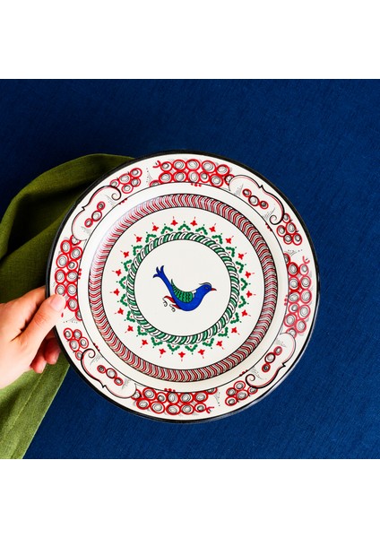 x Ömür Akkor Iznik Kuş Servis Tabağı 26 cm fırsatları
