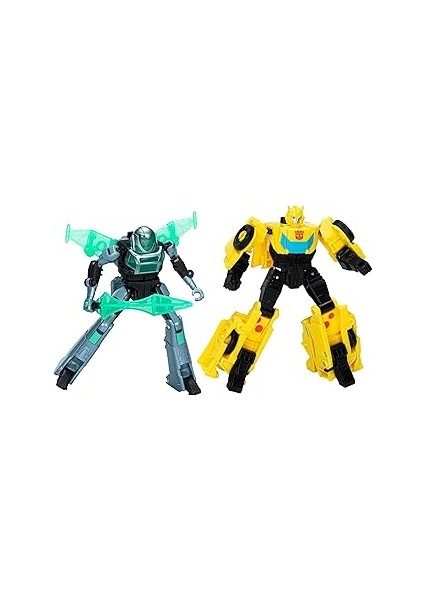 Transformers Earthspark Siber Birleşim Seti Bumblebee ve Mo Malto Aksiyon Figürleri