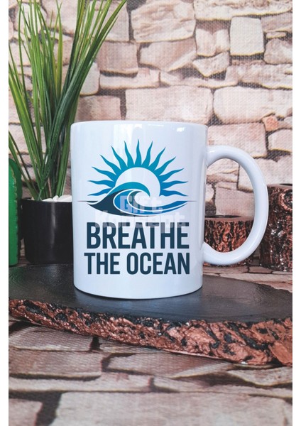 Breathe The Ocean Baskılı Hediyelik Kupa Bardak