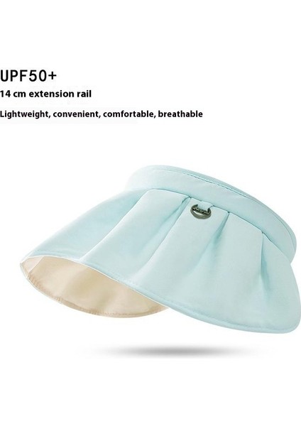 Güneş Koruyucu Şapka Kadın Yaz Uv Güneş Şapkası Bisiklet Içi Boş Üst Yüz Güneş Şapkası Katlanır Kabuk Şapka (Yurt Dışından)
