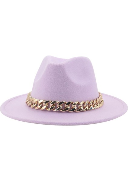 Bowler Şapka Kovboy Şapkası Tibet Altın Kolye Ingire ve Avrupa ve Amerika Birleşik Devletleri Düz Kenarlı Geniş Kenarlı Yün Tüvit Şapka Güneş Şapkası ile Yüz (Yurt Dışından)