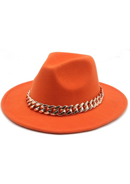 Bowler Şapka Kovboy Şapkası Tibet Altın Kolye Ingire ve Avrupa ve Amerika Birleşik Devletleri Düz Kenarlı Geniş Kenarlı Yün Tüvit Şapka Güneş Şapkası ile Yüz (Yurt Dışından)