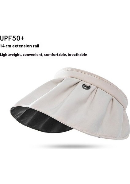 Güneş Koruyucu Şapka Kadın Yaz Uv Güneş Şapkası Bisiklet Içi Boş Üst Yüz Güneş Şapkası Katlanır Kabuk Şapka (Yurt Dışından)