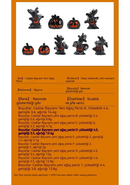 Cadılar Bayramı Aksesuar Ağaç Hayalet Kabak Ağaç Dekorasyon Reçine Aksesuar (Yurt Dışından) fiyatları