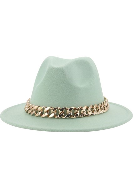 Bowler Şapka Kovboy Şapkası Tibet Altın Kolye Ingire ve Avrupa ve Amerika Birleşik Devletleri Düz Kenarlı Geniş Kenarlı Yün Tüvit Şapka Güneş Şapkası ile Yüz (Yurt Dışından)