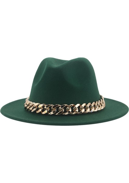 Bowler Şapka Kovboy Şapkası Tibet Altın Kolye Ingire ve Avrupa ve Amerika Birleşik Devletleri Düz Kenarlı Geniş Kenarlı Yün Tüvit Şapka Güneş Şapkası ile Yüz (Yurt Dışından)