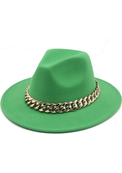 Bowler Şapka Kovboy Şapkası Tibet Altın Kolye Ingire ve Avrupa ve Amerika Birleşik Devletleri Düz Kenarlı Geniş Kenarlı Yün Tüvit Şapka Güneş Şapkası ile Yüz (Yurt Dışından)