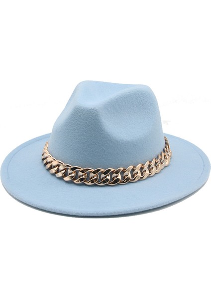 Bowler Şapka Kovboy Şapkası Tibet Altın Kolye Ingire ve Avrupa ve Amerika Birleşik Devletleri Düz Kenarlı Geniş Kenarlı Yün Tüvit Şapka Güneş Şapkası ile Yüz (Yurt Dışından)