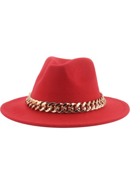 Bowler Şapka Kovboy Şapkası Tibet Altın Kolye Ingire ve Avrupa ve Amerika Birleşik Devletleri Düz Kenarlı Geniş Kenarlı Yün Tüvit Şapka Güneş Şapkası ile Yüz (Yurt Dışından)