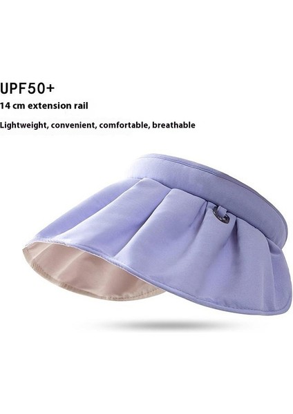 Güneş Koruyucu Şapka Kadın Yaz Uv Güneş Şapkası Bisiklet Içi Boş Üst Yüz Güneş Şapkası Katlanır Kabuk Şapka (Yurt Dışından)