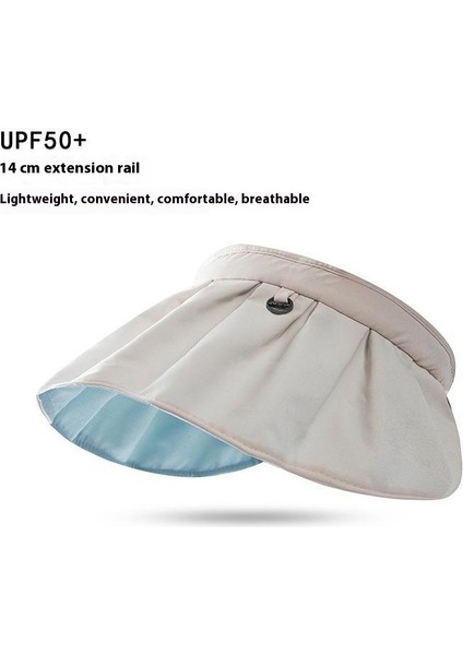 Güneş Koruyucu Şapka Kadın Yaz Uv Güneş Şapkası Bisiklet Içi Boş Üst Yüz Güneş Şapkası Katlanır Kabuk Şapka (Yurt Dışından)