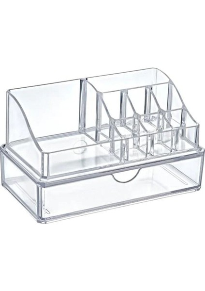 Beyaz Piramit Çekmeceli Kozmetik ve Makyaj Düzenleyici