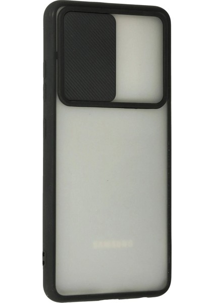 Samsung Galaxy A52 Kılıf Palm Buzlu Kamera Sürgülü Silikon - Siyah - JUL3742-8337