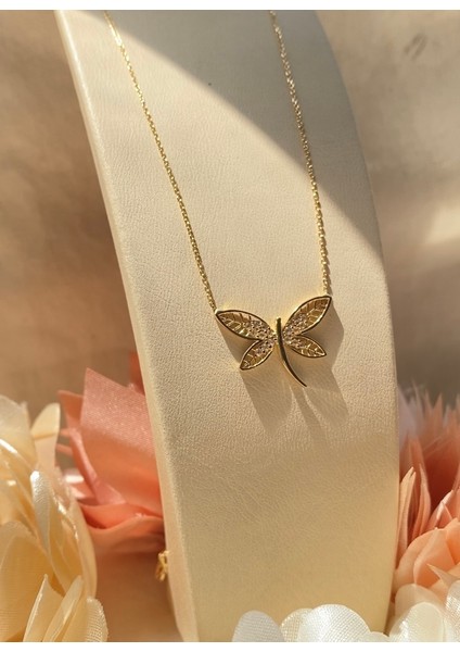 14 Ayar Altın Peri Kelebek Kanatlı Yusufcuk Kolye indirimleri