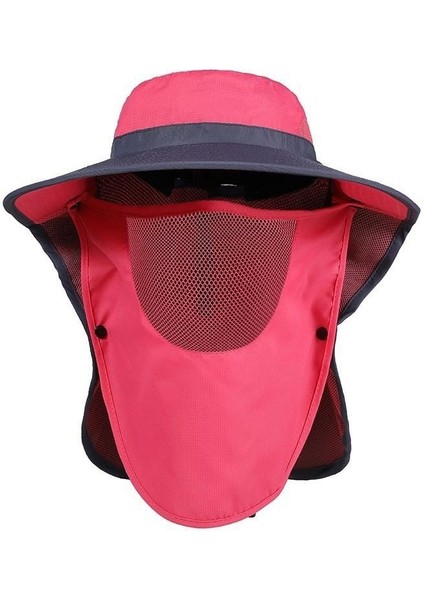 Güneş Şapkası Büyük Kenarlı Kadın Güneş Şapkası Yaz Büyük Kenarlı Bisiklet Yüz Maskesi Basit Anti-Ultraviyole Çay Toplama Şapkası (Yurt Dışından)