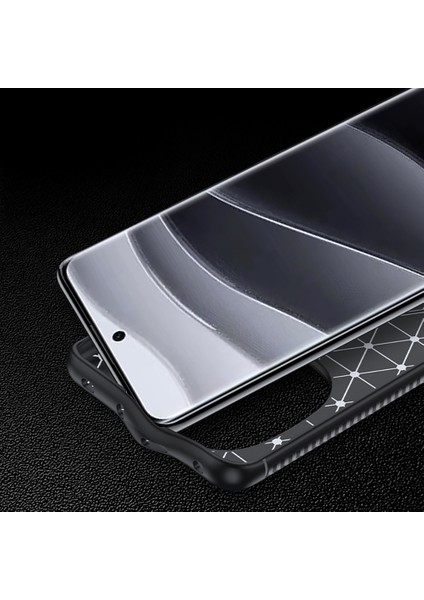 Xiaomi Poco X7 Kılıf Kamera Korumalı Karbon Desenli Lux Negro Silikon - Siyah + Nano Ekran Koruyucu