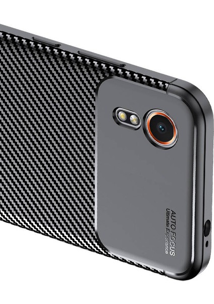 Galaxy Xcover7 Kılıf Kamera Korumalı Karbon Desenli Lux Negro Silikon - Siyah + Nano Ekran Koruyucu modelleri