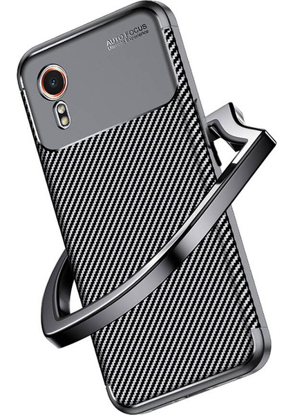 Galaxy Xcover7 Kılıf Kamera Korumalı Karbon Desenli Lux Negro Silikon - Siyah + Nano Ekran Koruyucu indirimleri