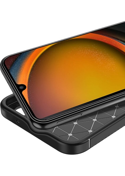 Galaxy Xcover7 Kılıf Kamera Korumalı Karbon Desenli Lux Negro Silikon - Siyah + Nano Ekran Koruyucu