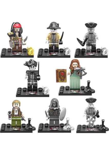 KSZ719 Korsan Minifigür Montaj Oyuncağı 8 Parça (Yurt Dışından)
