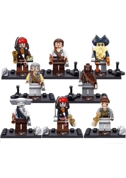 KSZ518 Korsan Minifigür Montaj Oyuncağı 8 Parça (Yurt Dışından)