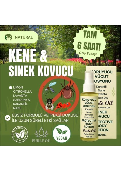 Doğal Sivrisinek ve Kene Kovucu Vücut Losyonu 100 Ml, 3 Adet, Purle indirimleri