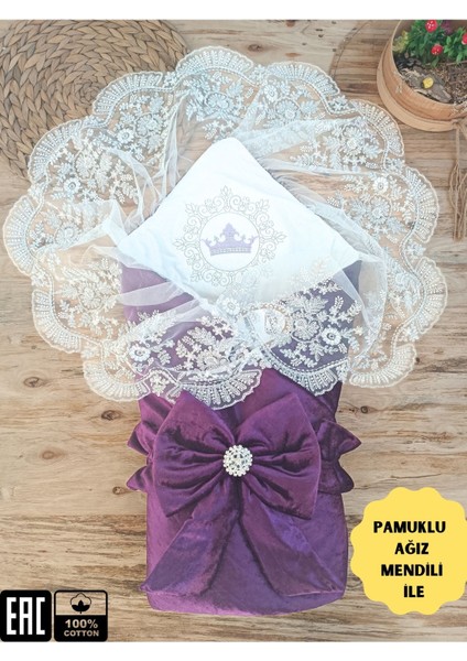 Kadife Kız Bebek Battaniyesi Dantelli Kundak Hastane Çıkışı Yenidoğan %100 Doğal Pamuktan Hediyelik KND45263 fiyatları