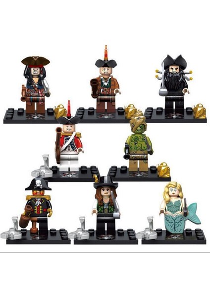 KSZ515 Korsan Minifigür Montaj Oyuncağı 8 Parça (Yurt Dışından)