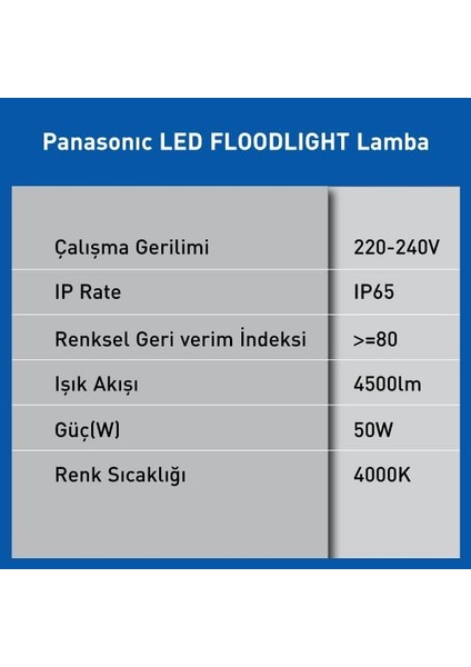 LED Projektör, Gün Işığı 50W 4500LM 4000K