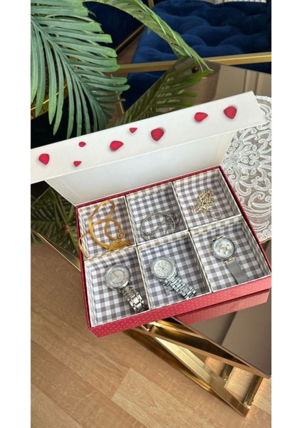 6 Bölmeli Takı Kutusu, Çekmeceli ve Organize Hobi Kutusu, Kırmızı Renkli fırsatları