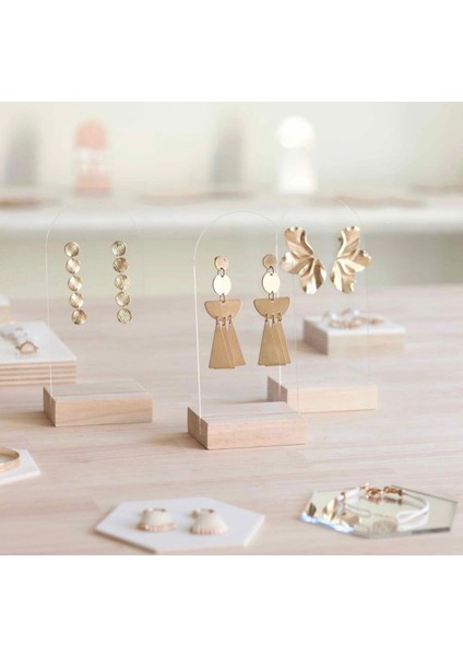 Bej Takı Organizeri, Küpe ve Takı Teşhir Standı, Şık ve Düzenli Saklama Çözümü fiyatları