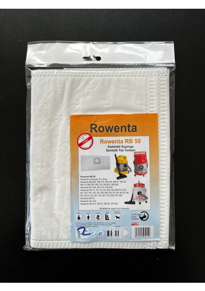 15 Adet Rowenta Rb 50 Elektrikli Süpürge Sentetik Toz Torbası