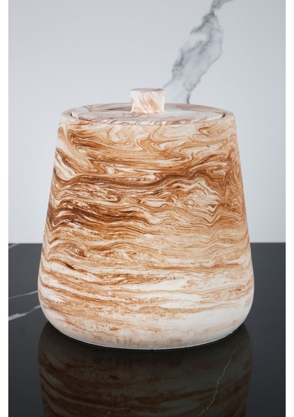 4 Parça Mermer Desenli Beton Banyo Wc Seti Tuvalet Fırçası Çöp Kovası 4 Litre fırsatları