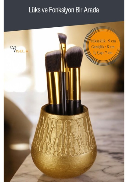 Makyaj Duzenleyici Makyaj Organizeri Makyaj Fırçalığı Makyaj Fırçası Gümüş Eskitme Renk Model 3